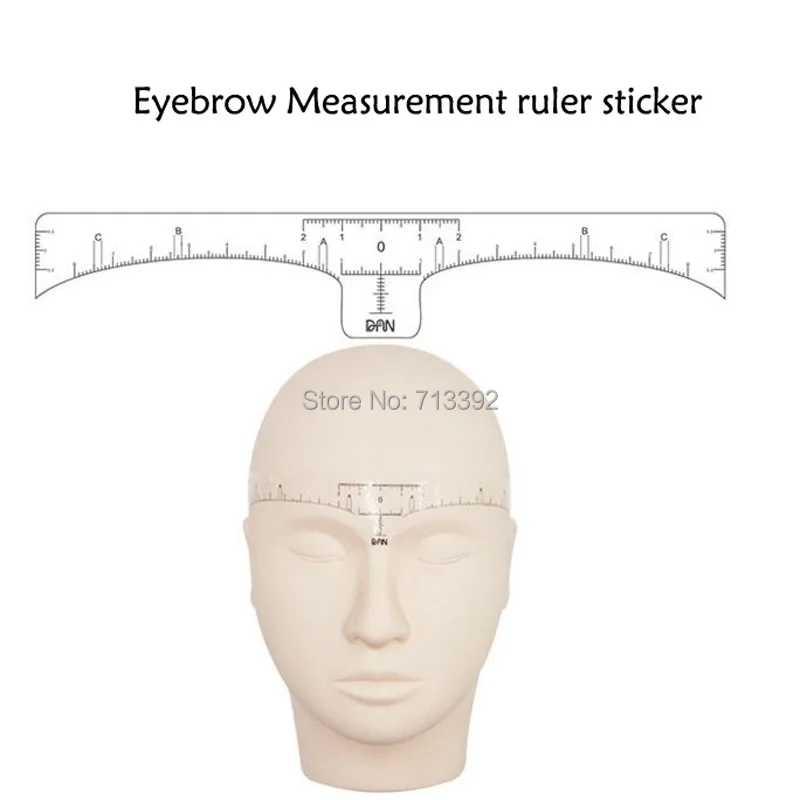 

100pcs/lot Disposable Accurate Permanent Makeup Eyebrow Shaping Tools Eyebrow Measurement Ruler Sticker For tattoo