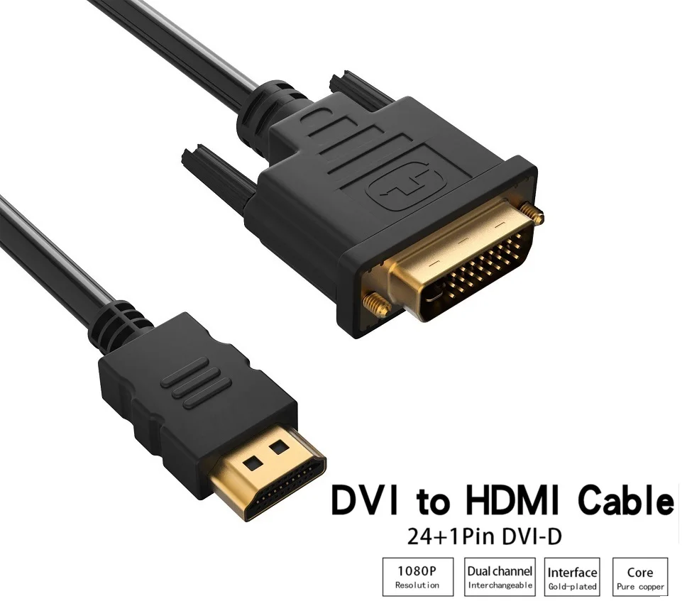 Кабель HDMI-DVI Dual Link DVI-D 24+ 1 к HDMI конвертер Кабель-адаптер двунаправленный для lcd HDTV Xbox PS3 компьютерный проектор