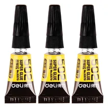 3 шт. Deli Super Liquid 502 клей для дома и офиса мгновенный Быстросохнущий стеклянный металлический кожаный резиновый прочный водостойкий клей