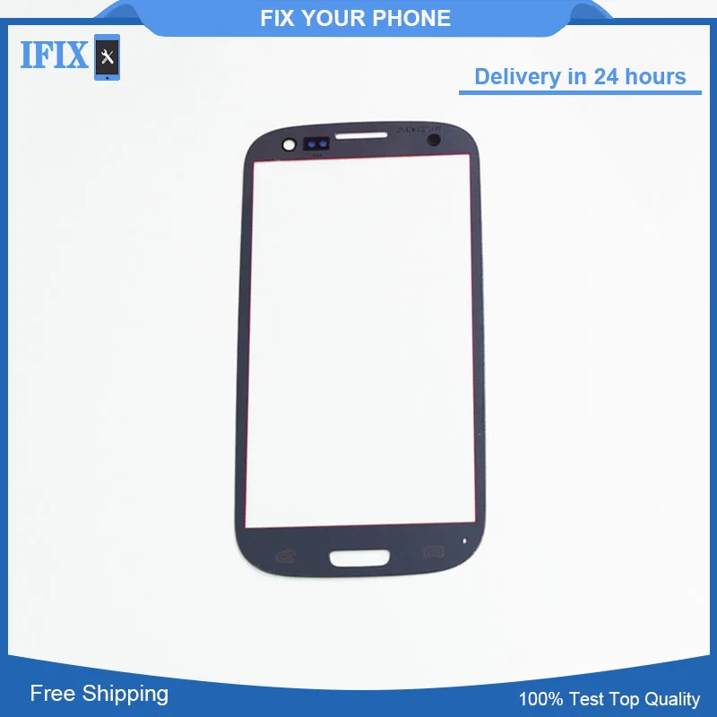Front Touch panel glass Lens Glass For Samsung Galaxy S3 i9300 i9301 Top Quality White Black Blue Color 100pcs/lot | Мобильные