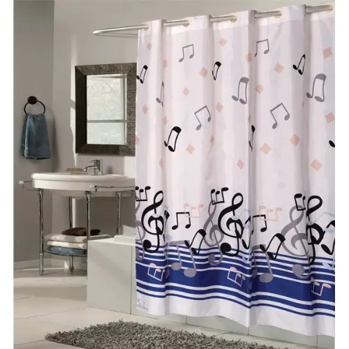"Extra Breed 75" Blue Note Ez op Hookless Stof Douchegordijn|shower curtain|fabric shower curtainfabric shower AliExpress