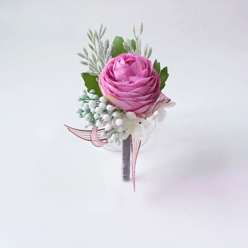 wedding boutonniere Wrist Corsage Bracelet  (32)