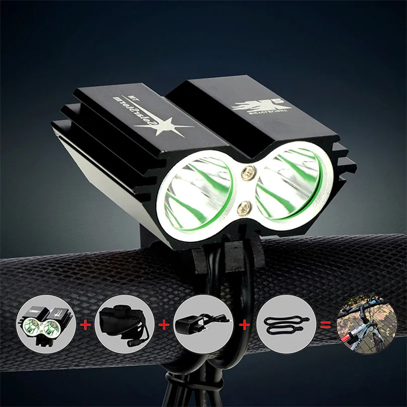 Buy Waterproof 5000 Lumen 2X XM L U2 LED Cycling
