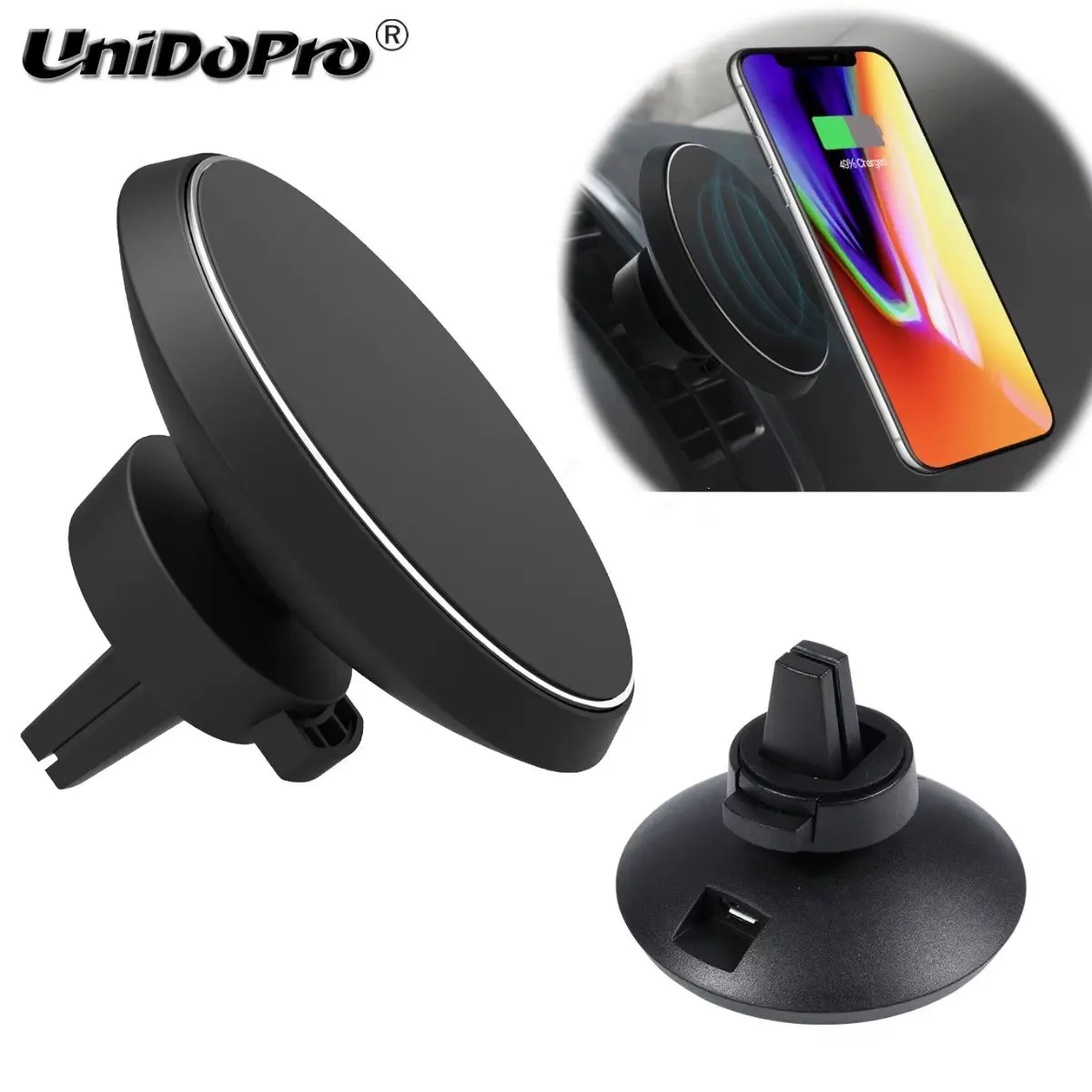 UNIDOPRO 360 Rotation QI Standard Car Magnetic Wireless