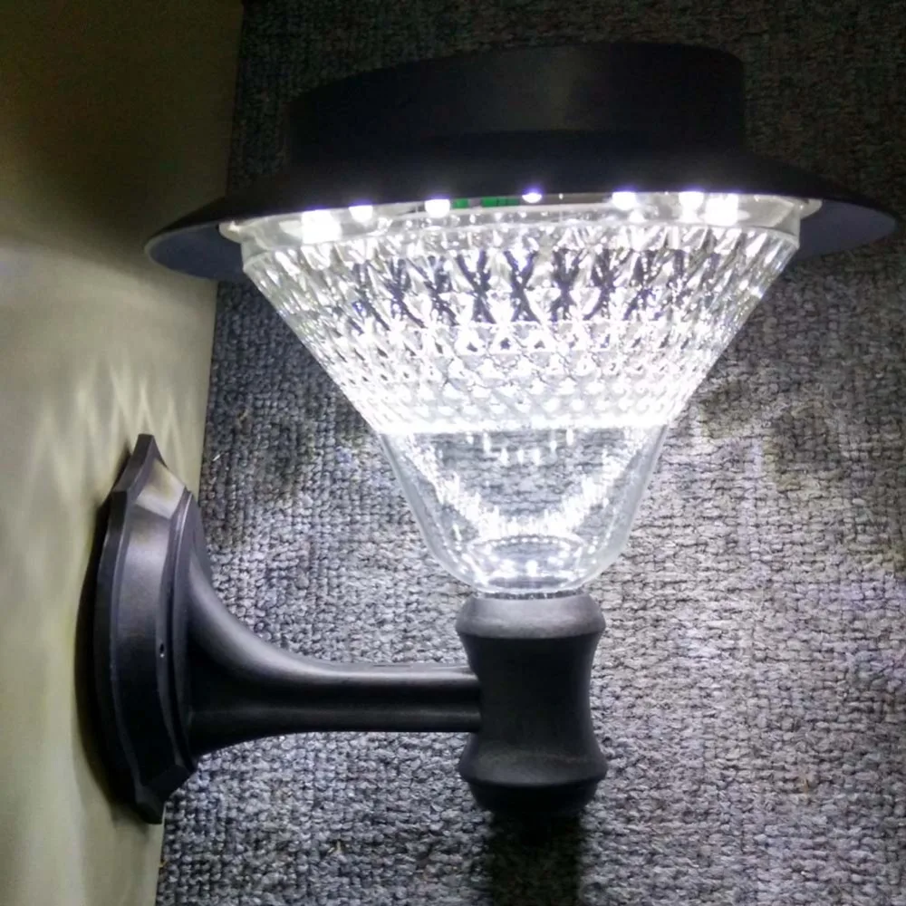 led solar wall lights outdoor fence corridor light 12led porch lamp