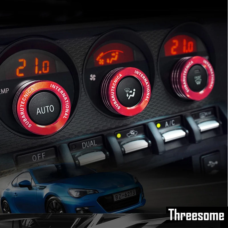 Srxtzm スバル Brz トヨタ 86 Ac ノブカバーインテリア Sti Trd 装飾車エアコンスイッチノブリング Decoration Car Knob Switchfor Toyota Aliexpress