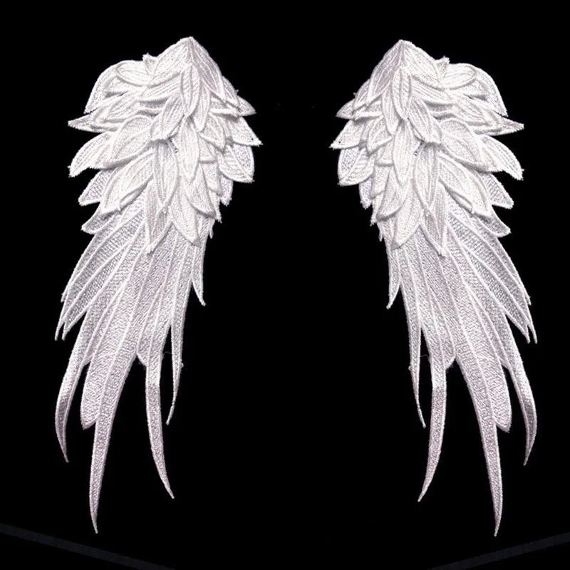 FFLACELL/1 пара стильных вышитых крыльев Ангела, тканевые накладные украшения на плечо, венецианская Кружевная аппликация, сделай сам, костюм для Хэллоуина