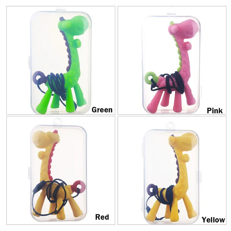 Baby Teether Safety Silicone Giraffe Teethers For Baby Infant Kids Chew Tooth Toys Baby Dental Care Strengthening Tooth Training