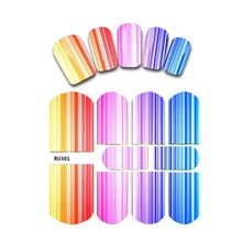 UPRETTEGO искусство ногтей Красота вода наклейка слайдер стикер для ногтей неоновая Радуга красочные пузыри капли воды RU301-306