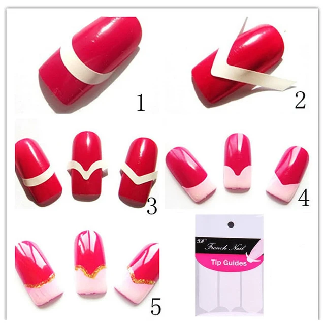 Nail Art Tips Style French Form Fringe Guides Nail Art Tips Style French Form Fringe Guides Stickers Diy Stencil
