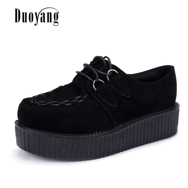 Creepers casual shoes woman plus size sneakers women shoes ladies platform shoes 2022 Lace-up Women Flats Female shoes loafers 1