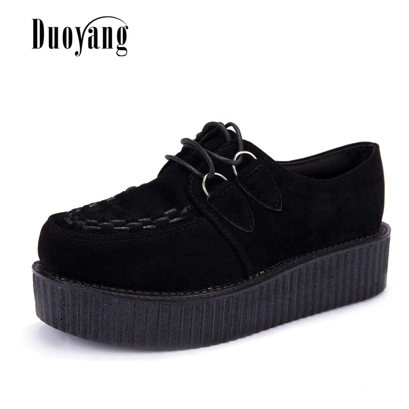 New Womens Casual Flatform Lace Up Trainers Flat Creepers Comfy Shoes Sizes 3-8