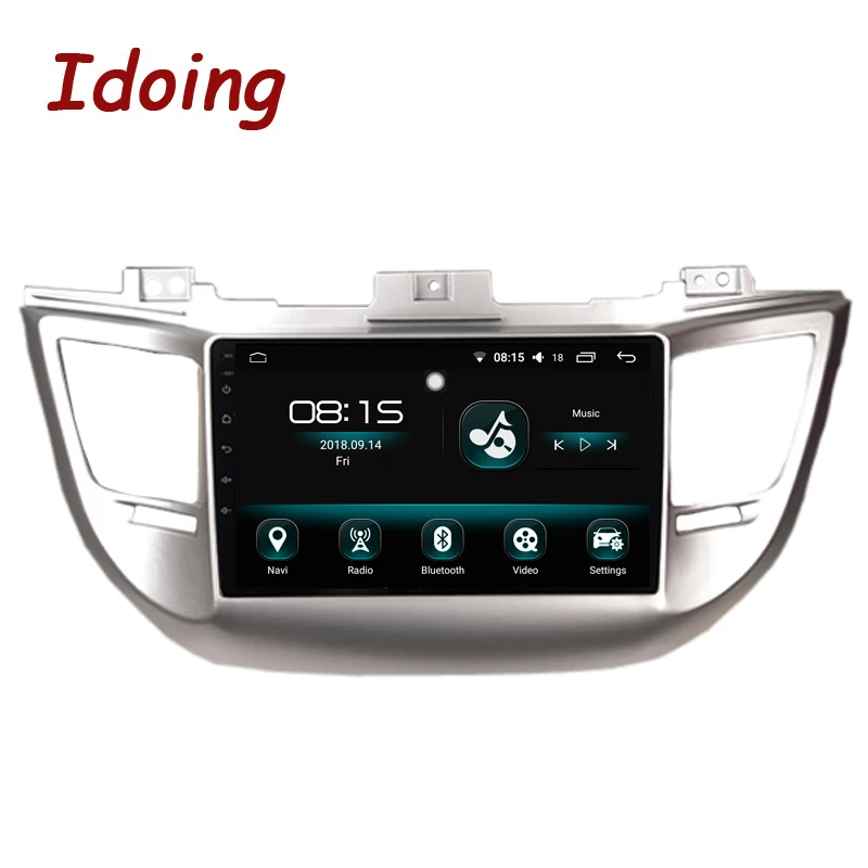 Top Idoing 9"1Din Car Android 8.0 Radio Multimedia Player For Hyundai IX35 Tucson 2015 4G+64G Octa Core GPS Navigation and Glonass 1