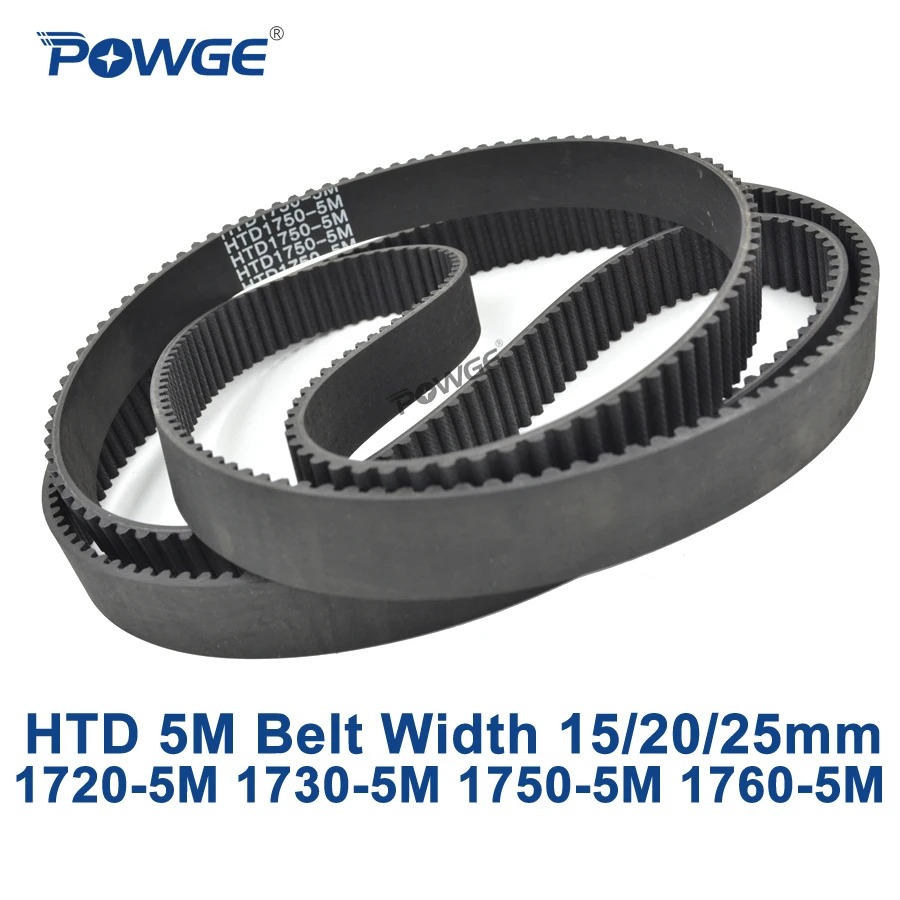 Select 700mm to 990mm 10-25mm Wide CNC Drives HTD 5M Timing Belt 5mm Pitch 