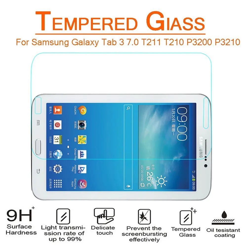9H 2.5D Tempered Glass Screen Protector For Samsung Galaxy Tab 3 7.0