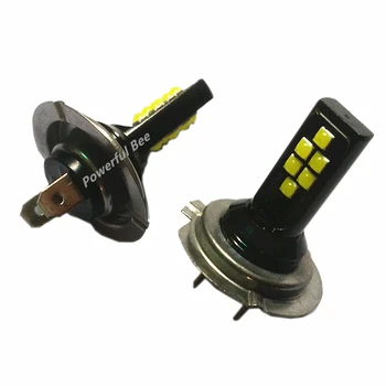 

2 x New lemon green golden yellow cold white H7 3030SMD 24W power LED automobile fog lamp lights DC12V motorcycle headlight bulb