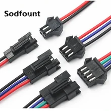 10 пара/лот SM2.54 SM 2,54 мм 2-12 P 2-12 Pin штекер-Женский Разъем с проводным кабелем всего 40 см-60 см для светодиодный и т. Д