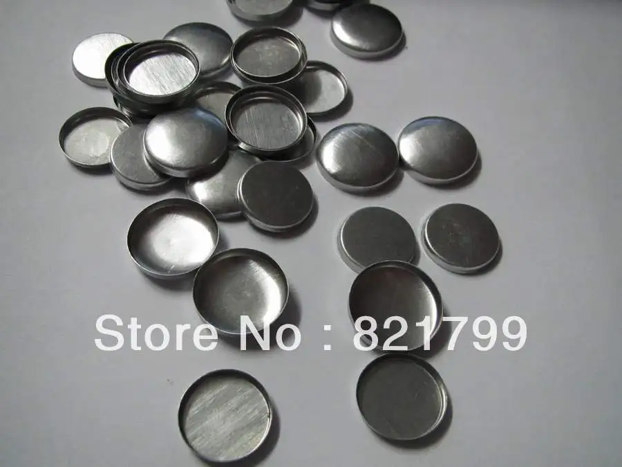 

48L fabric cloth component DIY button fabric covered button component in aluminium cap white plastic bottom wholesale