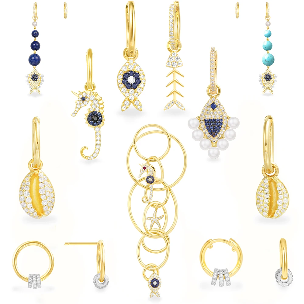 

Kakany 925 Sterling Silver Original 1:1 High Quality New Ete Lucky Fish Hippocampus Series Earrings Female Jewelry Engraved Logo