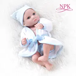 NPK новый премиум новорожденный милый маленький 12 дюймов Мягкий силиконовый винил настоящий мягкий новорожденный кукла рождественский