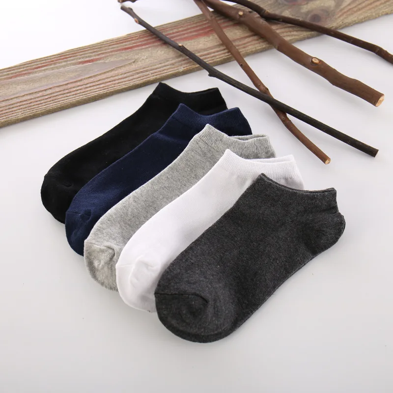 

5 Pair/lot Men's Ankle Socks Cotton Short Socks Summer Cool Socks Fashion White Boat Socks Low Cut Sock Breathable Invisible