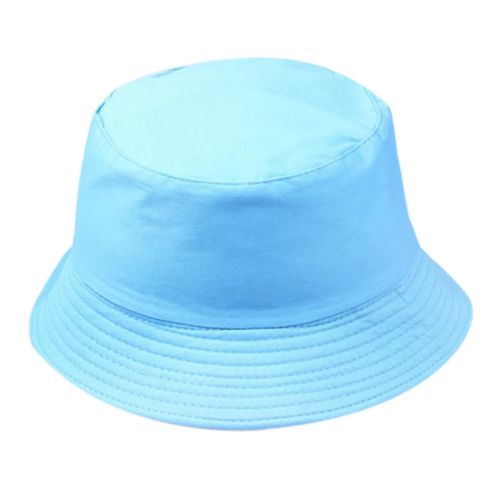 Женская Мужская Унисекс Рыбацкая шляпа модная уличная Солнцезащитная шляпа плоская верхняя Панамка шляпа для рыбалки ведро женская панама#45 - Цвет: Sky Blue