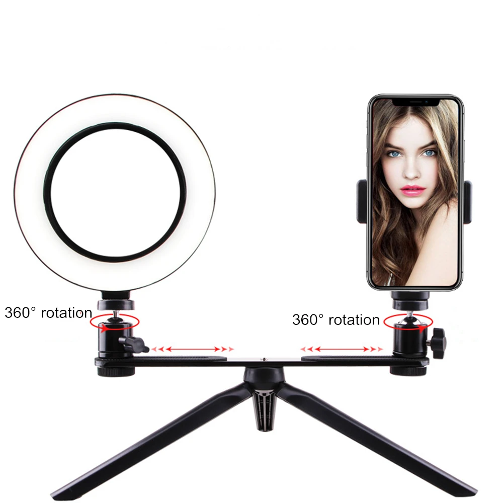 

Photography light desktop bracket fill light self-timer photography tripod mobile phone live led fill light diameter 16cm 26cm