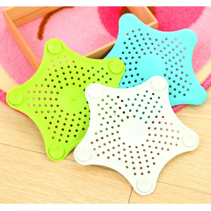 1pc Kitchen Drains Filter Clogging Prevention of Sink New Silicone Sink Strainer Star Shape Filters Kitchen Bathroom Widget/Tool