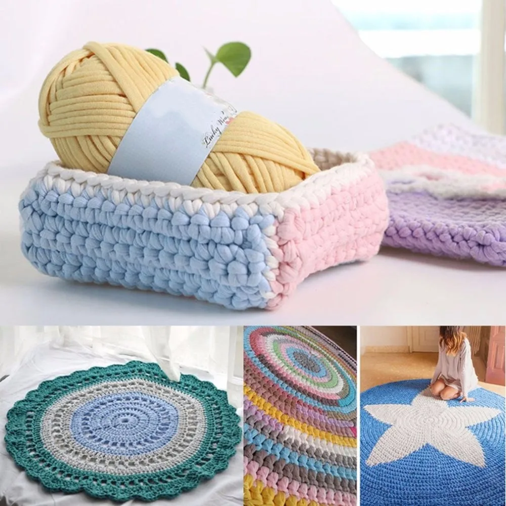 17 видов цветов DIY вязание крючком ткань ковры Yarm хлопок шерсть вязание пункт ручной вязки Толстая вязаная корзина ручной работы игрушки-одеяла