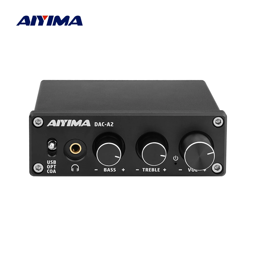 AIYIMA Mini HiFi 2.0 décodeur Audio numérique USB DAC amplificateur casque 24Bit 96KHz entrée USB/Coaxial/sortie optique amplificateur RCA DC5V