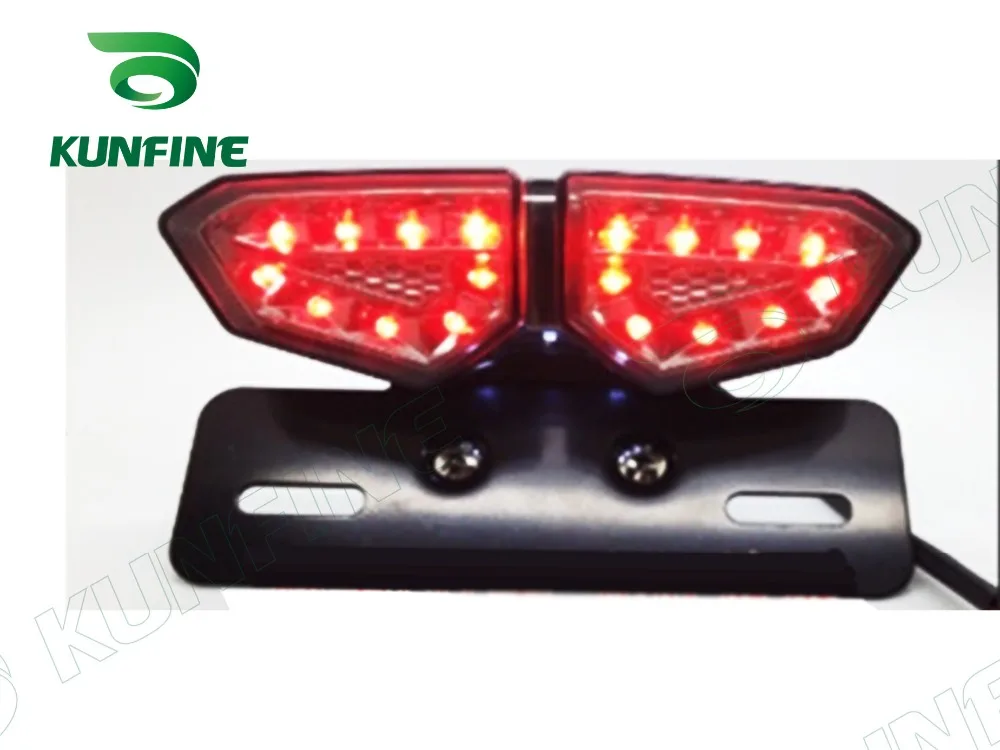 KUNFINE Universal Motorcycle LED Tail Brake Light Custom License Plate Holder Bracket 1 (2)(1)