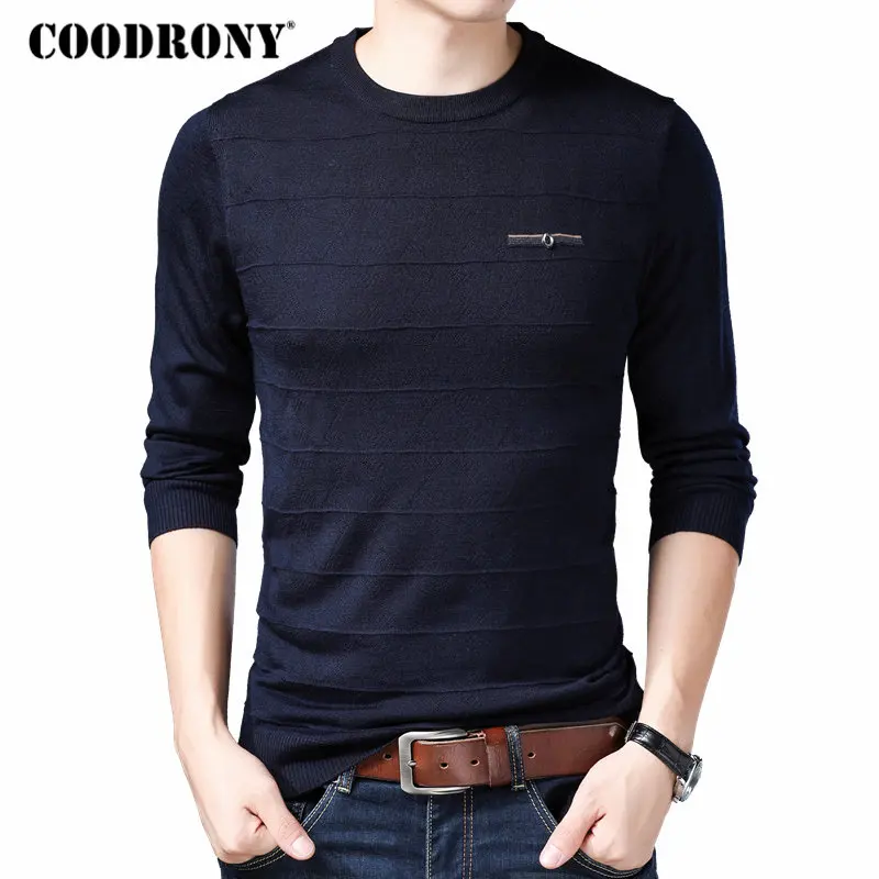 

COODRONY Brand Sweater Men Knitwear Pull Homme Streetwear Casual O-Neck Pullover Men Autumn Winter Mens Warm Wool Sweaters 91049