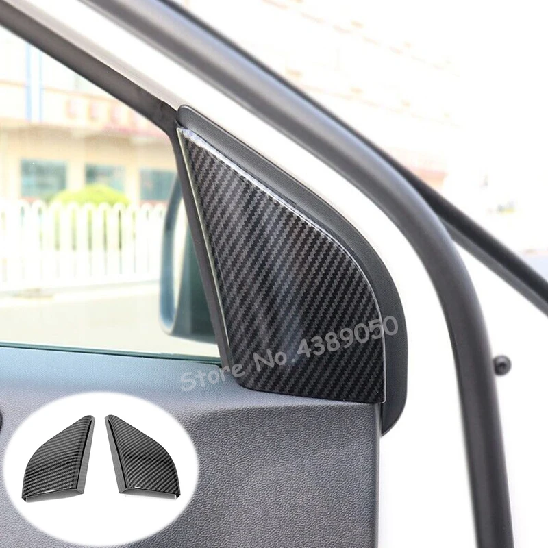 

ABS Carbon fibre For Ford Focus 2019 Interior Car interior A-pillar Speaker horn ring Cover Trim Car Styling Accessories 2pcs