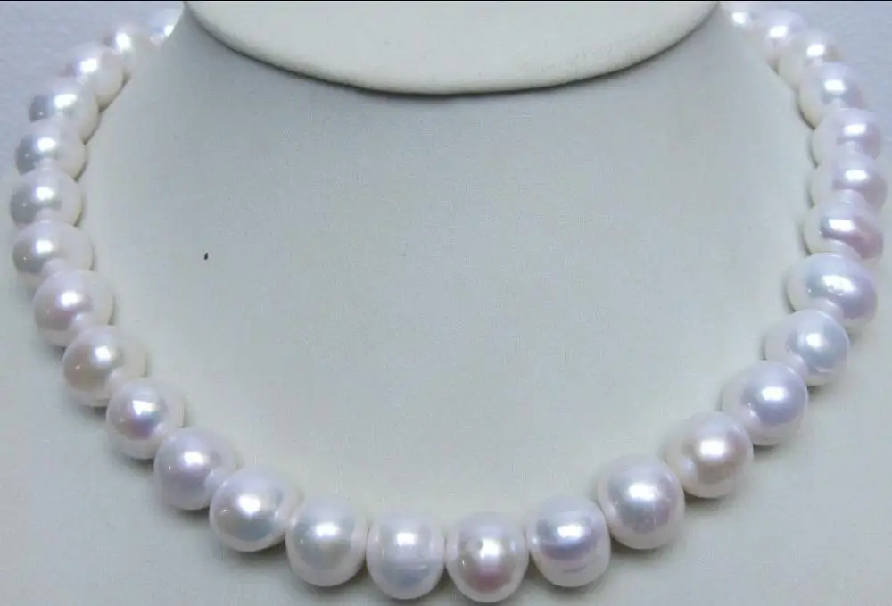 

mujer for women gift -jewelry Mother's gift word Love GENUINE 42-44CM HUGE 12-14MM SOUTH SEA WHITE NATURAL PEARL NECKLACE