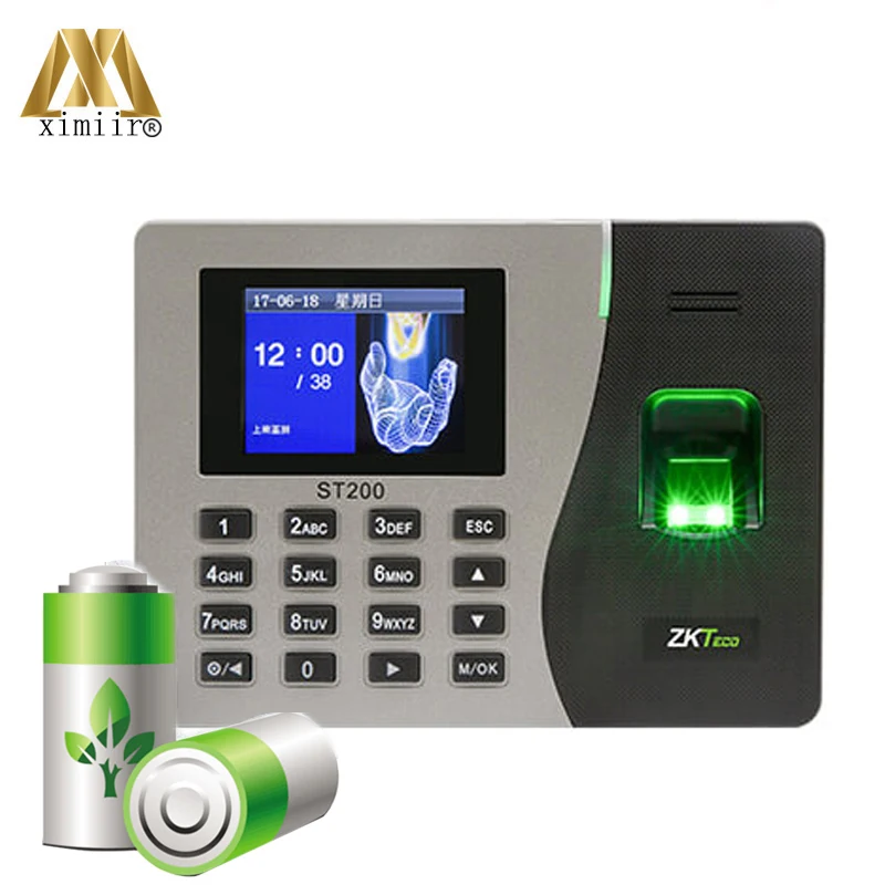 

New Arrival Fingerprint Time Attendance Machine ST200 Wth Built-in Battery ZK New Card Time Recorder Free Shipping