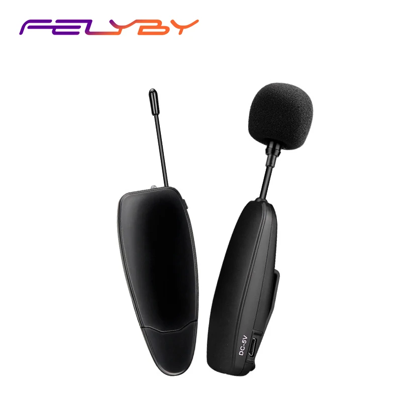

FELYBY A-2 UHF Lavalier Condenser Microphone Wireless For Tour Guide Meeting Teaching Lecture,3.5mm Mic