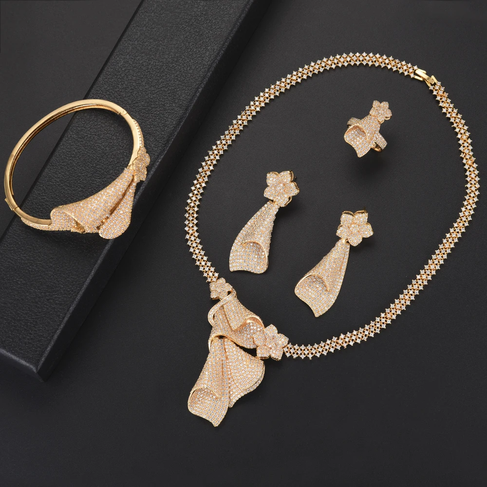 

missvikki Fashion Women Dubai Gold Crystal Jewelry Sets Nigerian Wedding African Jewelry Sets Top Quality Performance Jewelry
