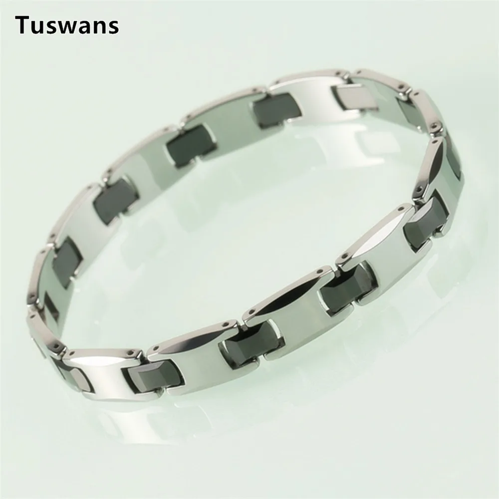 Модный 10 мм широкий черный керамика лаконичный стиль браслеты из карбида, вольфрама и браслеты для мужчин здоровье Шарм подарочные браслеты и ювелирные изделия