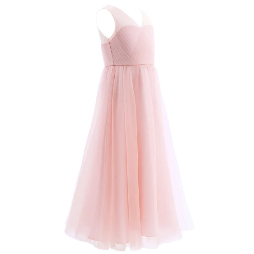 IEFIEL/платье с цветочным узором для девочек; элегантные платья подружки невесты для свадебной вечеринки; Детские платья для девочек; Сетчатое платье принцессы; одежда для маленьких девочек