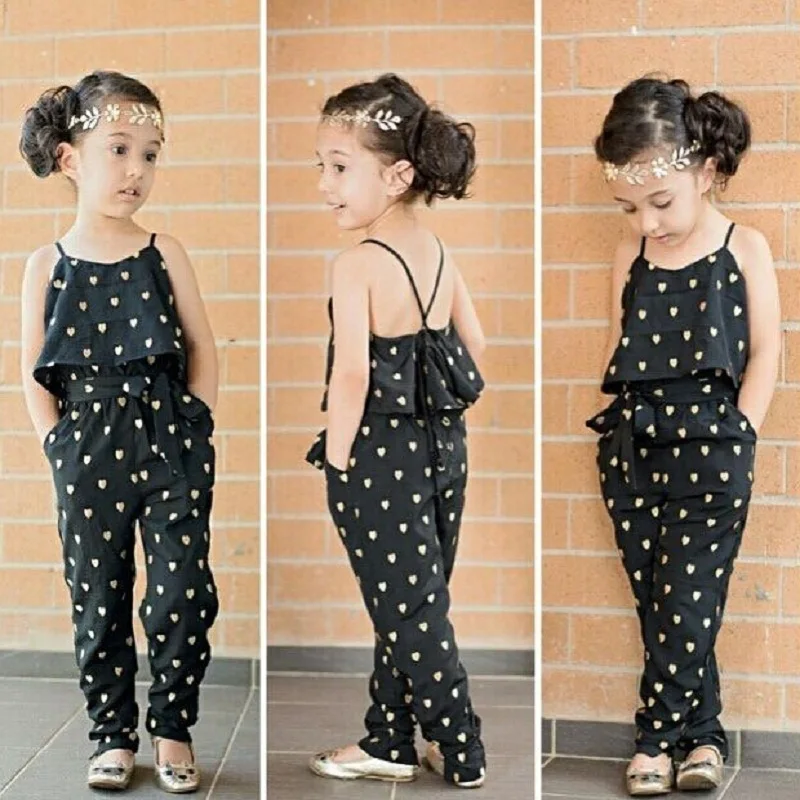 

2019 Fashion Kids Baby Girls overalls Clothes Sleeveless Jumpsuit Trousers Romper Outfits Summer Clothes for Little Girls CCS248