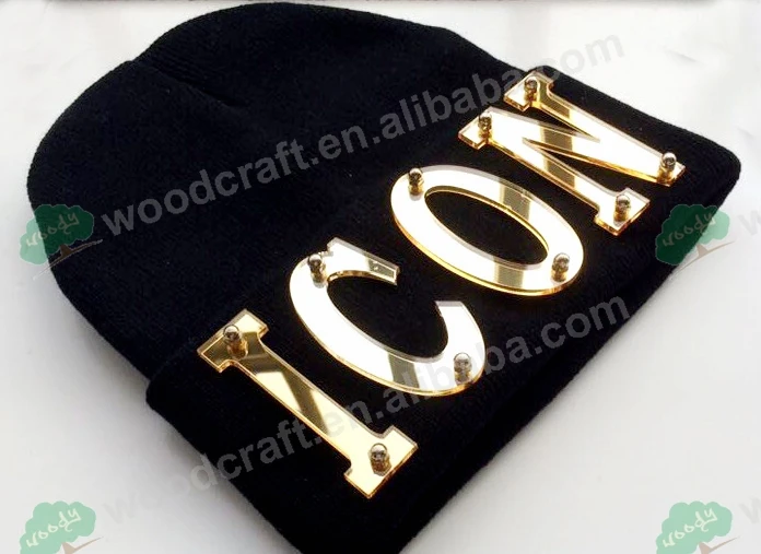 

Custom caps Arylic ICON custom hat 3d letters Stud Rivet Hip hop Hat beanies knitted caps