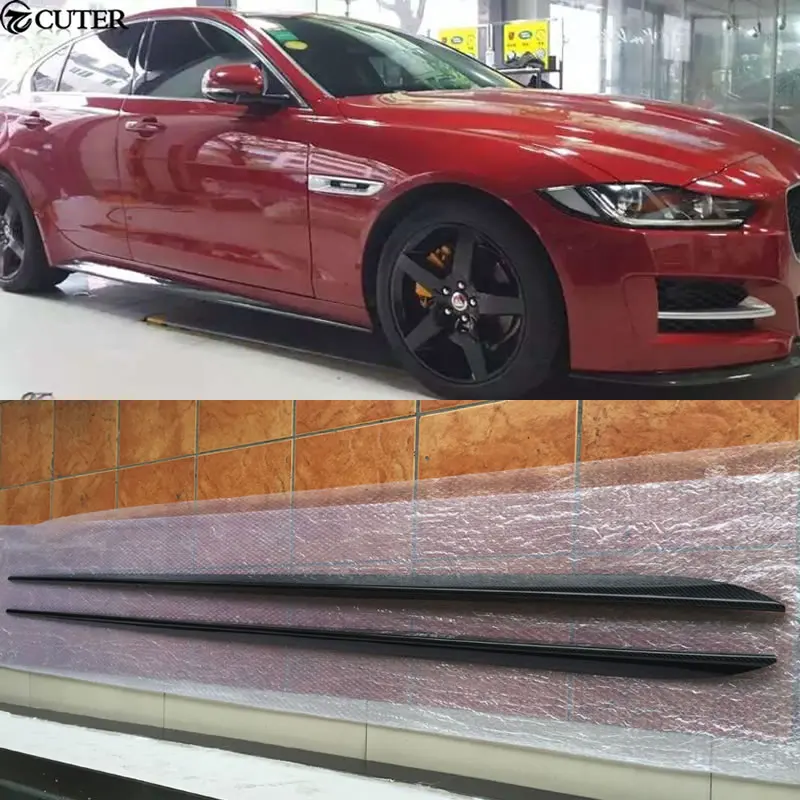 XE автомобильный Стайлинг из углеродного волокна боковые юбки тела Фартук