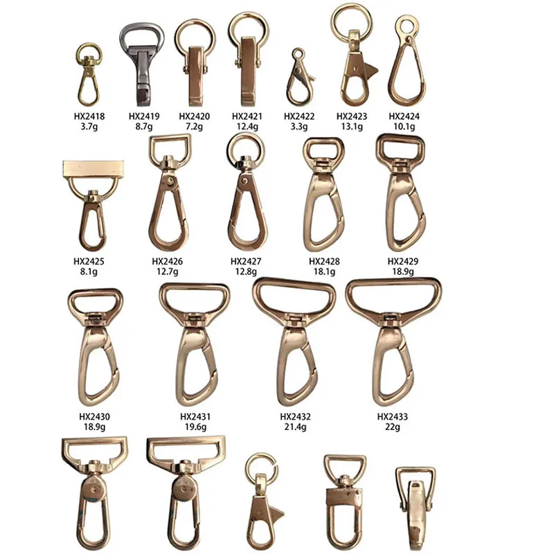 

Golden carabiner closure,Swivel Snap Hooks Push Gate Clip CIRCLE TRIGGER Lobster Claws