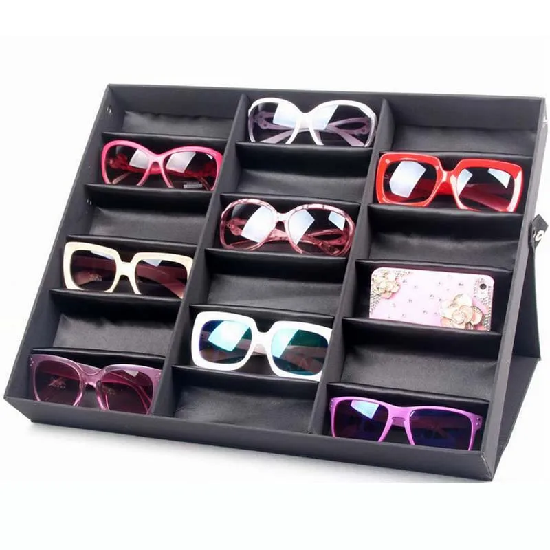 18PCS Eyewear Sunglass Organizer Box Jewelry Watches Display Storage