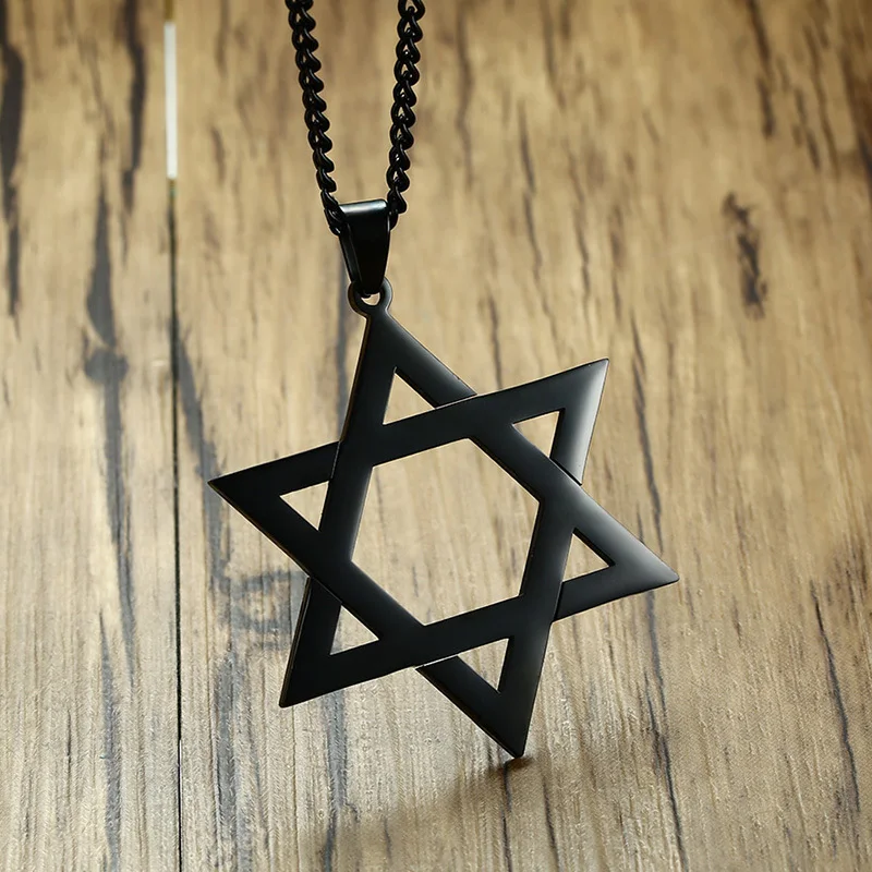 Men's Classic Star of David Pendant Necklace in Black Gold Stainless Steel Israel Jewish Jewelry 24 inch - Image 5
