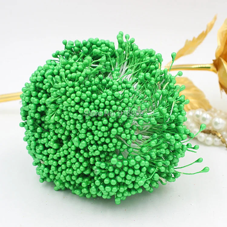 

Free shipping 1800pcs/lot 3mm sweet green color Double Head pearl bead flower stamen floral stamen cake decoration craft DIY