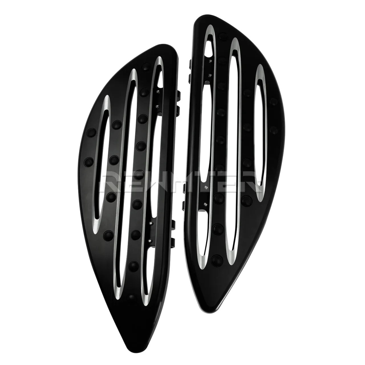 US $100.70 Motorcycle Driver Stretched Front Floorboards Black Anodized Finish For Harley Touring Softail Dyna FLH FLST FLD
