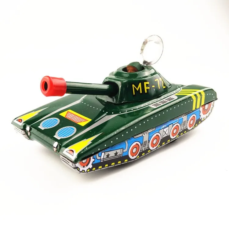 

[Temila] Classic collection Retro Clockwork Wind up Metal Walking Tin Toy Tank Robot Mechanical kids christmas birthday gift