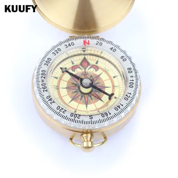 

(50Pcs/Lot) Pocket style Classic Brass Compass with luminous Vintage Outdoor Hiking Survival Kompass Bussola