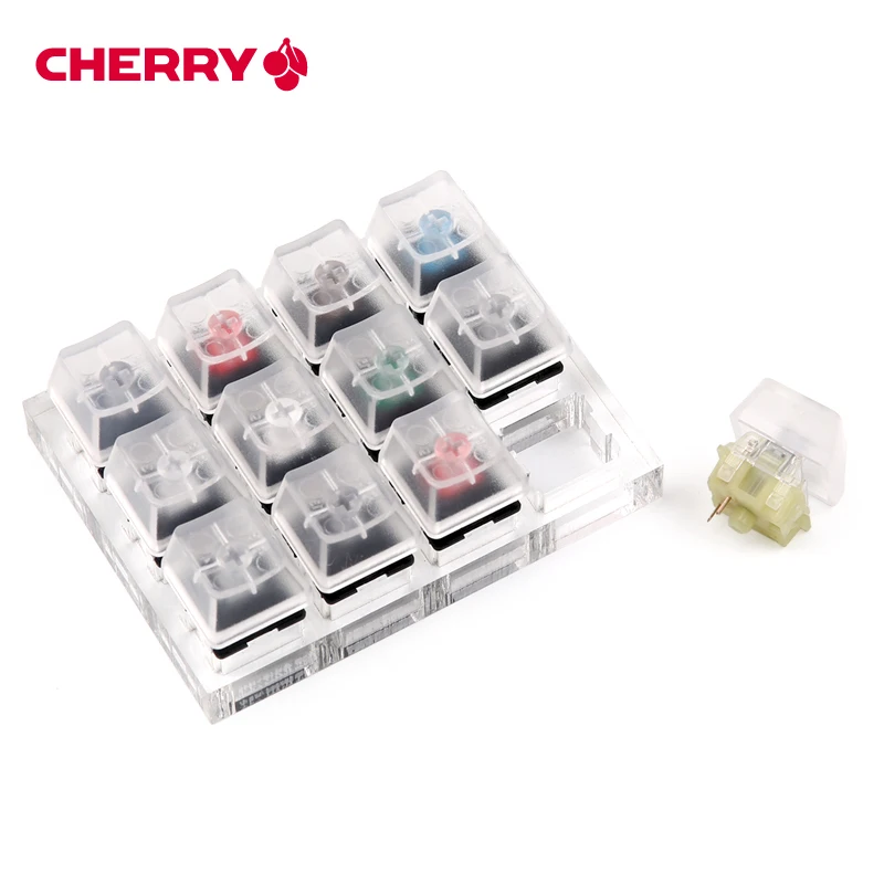 12 переключателей Cherry MX прибор для проверки клавиатуры набор прозрачных шапок